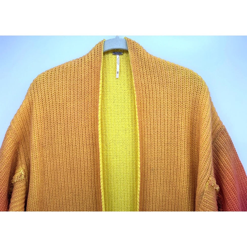 NWOT Free People Come Together Ombre Duster Cardigan Orange Boho Knit Sz XS - Picture 10 of 10